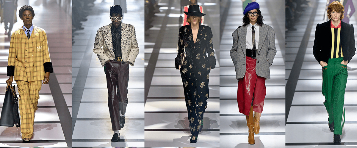 Gucci 2022秋冬系列，古驰的时尚，强势西服，撞色穿搭